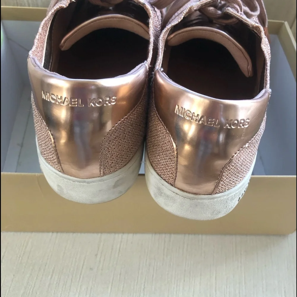 Michael Kors Rose Gold lace-up sneakers - Picture 2 of 4